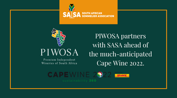 Premium Independent Wines of South Africa (PIWOSA) partners with the South African Sommeliers Association (SASA) ahead of the much-anticipated Cape Wine 2022.