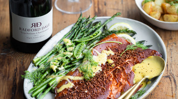Hot smoked Trout fillet with Asparagus and Hollandaise