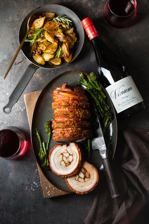 Pork belly recipe with Radford Dale Pinotage 